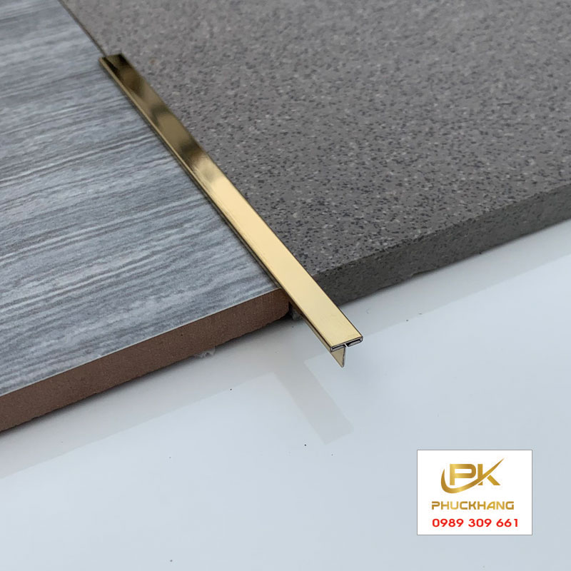 Nẹp Inox T8 V&agrave;ng B&oacute;ng