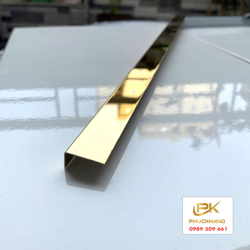 Nẹp Inox V10 V&agrave;ng b&oacute;ng