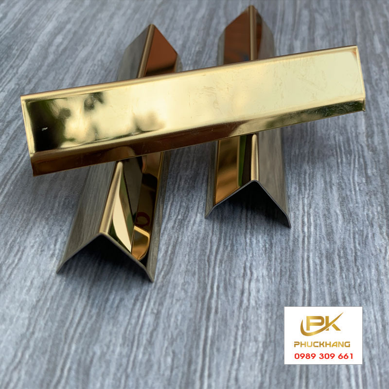 Nẹp inox V15 V&agrave;ng B&oacute;ng