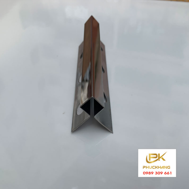 Nẹp Inox g&oacute;c Vu&ocirc;ng 2 c&aacute;nh